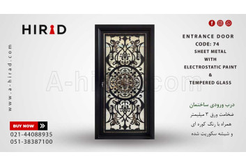 درب فلزی لیزری تک لنگه کد 1074 طرح تاج